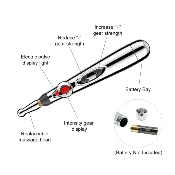 Pluma de masaje de punto de acupuntura eléctrica para aliviar el dolor - Imagen 6