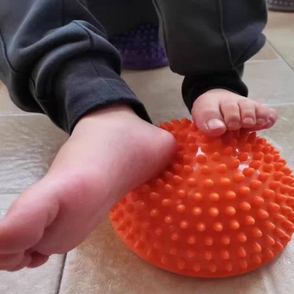 2 Und pelota Yoga hemisferio estabilidad entrenamiento masaje de pies piedras sensoriales para niños y adultos - Imagen 4