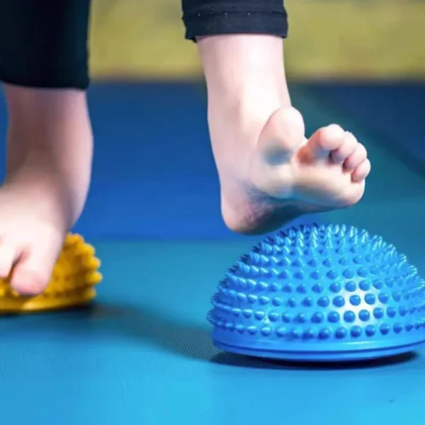 2 Und pelota Yoga hemisferio estabilidad entrenamiento masaje de pies piedras sensoriales para niños y adultos - Imagen 3
