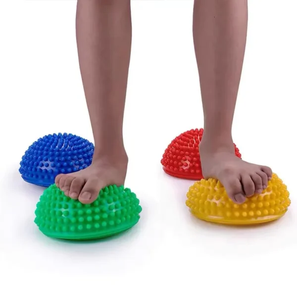 2 Und pelota Yoga hemisferio estabilidad entrenamiento masaje de pies piedras sensoriales para niños y adultos